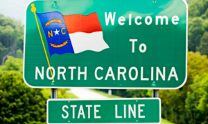 North Carolina state line sign